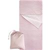 Panini Tessuti Set Asilo, Sacco nanna e sacchetto per Bimbo e Bimba da 2 a 6 Anni - Tessuto Trapuntato 100% Cotone Quadretti Rosa Copertina Asilo