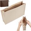 WADORN 2 Pezzi Organizer per Inserti in Feltro per Borsetta, Multitasche Tote Shaper Tasche da Toilette Inserto Divisore Organizer Cerniera Inserto Fodera per Borsa con Occhielli Stroage Bag, Kaki