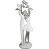 Casablanca modernes Design Casablanca - Scultura decorativa per il tempo della famiglia, in resina, regalo di nascita, battesimo, colore: bianco, argento, altezza 37 cm