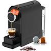 Wintem - Macchina Caffè da 1400W con Pressione 20 Bar Compatibile Capsule Standard, Serbatoio da 0,5L, Erogazione Programmabile e Spegnimento Automatico per Caffè Espresso Cremoso e Veloce Nera