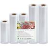 KitchenBoss Sacchetti Sottovuoto per Alimenti：Rotolo Sottovuoto Alimenti senza BPA, 5 Rotoli 15/20x2/28x2/500cm Sacchetto Cottura Sottovuoto Goffrato, Buste Sottovuoto Alimenti Per Macchine Sottovuoto
