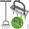 Lifeswell Aeratore per carotaggio Prato, aeratore Manuale a 4 conduttori in Acciaio Inox, per aerazione del Giardino e del Prato, Strumento di aerazione Durevole con Impugnatura in Gomma Morbida per