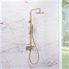 Fortis Spa GOLD 250 XL sistema doccia con termostatico, doccetta ad asta in metallo rotonda e soffione doccia in metallo, 78689THBG, Spa oro spazzolato [Rubinetteria Bagno > Colonne Doccia]