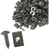 A ABSOPRO 100 Pezzi U Clip Vite Metallo 4.2x16mm per Fissaggio Cavi | Colore Verde Military, Utilizzo Sostituire Clip Vecchie, Riparare Targa Auto E Moto, Resistente Alla Ruggine