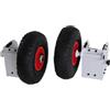 (03) COPPIA RUOTE GOMMATE + STAFFA X TRASPORTO PORTE CALCIO E CALCETTO DIAM 80 M
