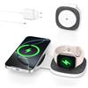 Bolvunes 2 in 1 Caricatore Wireless per MagSafe Stazione Ricarica Pieghevole per iPhone 17 16, 15, 14, 13, 12 Series, per Apple Watch 11 10 9 8 7 6 5 4 3 2 1 SE/Ultra, per AirPods Magnetico
