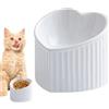 Generico Ciotola di gatto accresciuta in ceramica - bowll a forma di cuore | Piatti di alimentazione per animali domestici inclinati, ciotole per gatti in ceramica, ciotola per acqua di gatto poco profonda, pi