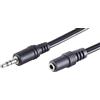 1aTTack.de 1 x 1,5 m - Cavo jack da 3,5 mm nero, spina stereo e presa, prolunga audio, costruzione robusta, connettori stampati