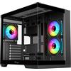 Itek case dark cave curved, gaming tower, atx, 4x12cm argb fan, 2xusb3, type-c, curved temp glass s