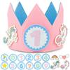 BONNYCO Corona Compleanno Bambina Unicorno, Numeri Intercambiabili 0-9 e Personaggi a Tema. Corona Primo Compleanno Bimba, Regalo Bambina 1 Anno. Cappellini Unicorno, Festa Decorazioni Carnevale