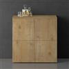 doporro Mobile Organizzatore Credenza Buffet in Legno con 4 Ante Push-to-Open e Soft-Close per Soggiorno, Sala da Pranzo o Ingresso, 76x36,4x76 cm Marrone chiaro Schrank04