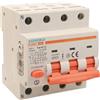 A2ZWORLD RCBO Interruttore Magnetotermico Differenziale Tipo AC Curva C 3P+N 4M 6000A 30mA C25A AC 400V IP20 IEC61009-1 PL8M4