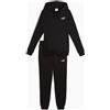 Puma Tuta Intera Completa DONNA Puma Hooded Sweat Fleece Nero Cotone Felpato