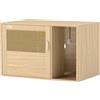 PawHut Mobile Lettiera 2-in-1 con Porta in Rattan e Tappetino, 80x50x50 cm, Rovere | Aosom Italy
