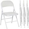 HOMCOM Set 4 Sedie Pieghevoli Imbottite con Schienale, Struttura in Acciaio — Bianco | Aosom Italy