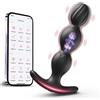SuperLove Anal Beads Vibrating Butt Plug with App Black