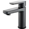 EM Rubinetto Miscelatore Monocomando Nero Opaco Serie Zarny Elegante e Moderno Per Bagni Lavabo Bidet Doccia (Miscelatore Lavabo)