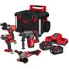 Milwaukee M18 FPP4HF-802P - KIT TRAPANO + TASSELLATORE + SMERIGLIATRICE + AVVITATORE + 2 BATTERIE 8AH FORGE E TROLLEY PACKOUT - MILWAUKEE