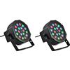 TEMPO DI SALDI 2 X Faro 18W Rgb Sensore Sonoro 18 Led Vari Colori Discoteca Luce Colorata