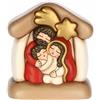 THUN, Mini Presepe con Capanna e Sacra Famiglia in Ceramica di Alta Qualità, Collezione Presepe Classico, Statuine per Presepe di Natale da Collezione, 11,7 x 9 x 13 cm