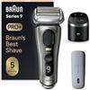 Braun Series 9 PRO +, Rasoio Elettrico Barba, Rifinitore di precisione, con PowerCase, Lame Flessibili, Stazione SmartCare, Uso a Secco o Sotto Acqua, Batteria Litio Ion, Idea Regalo, 9575cc Grafite