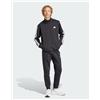 adidas Tuta Intera Completa UOMO Adidas Basic 3-Stripes Fleece Nero Cotone Felpato