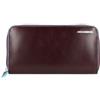 Piquadro Portafoglio quadrato blu RFID in pelle 19 cm marrone