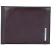 Piquadro Portafoglio quadrato in pelle blu 12,5 cm marrone