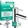 hansgrohe Zesis S - Rubinetto per lavabo con scarico a tirante, risparmio energetico (CoolStart), Miscelatore lavabo risparmio idrico (EcoSmart+) con altezza bocca 104 mm, cromo, 74720000