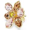 SWAROVSKI ANELLO IDYLLIA FIORE ROSA PLACCATO COLOR ORO 52