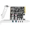 Jorkar Scheda di Espansione PCIe a USB 3.2/3.1 di 2°gen, 5 porte (3 type C-2 type A) 10+10Gbps, Scheda PCIe a USB C PC Interno Hub PCI-E Add-on Adattatore Scheda Controller Host