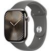 Apple Watch Series 10 GPS + Cellular 42mm Natural Titanium Case with Stone Grey Sport Band - M/L