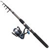 DAM Full Tech Tele Spinning Combo, canna e mulinello per la pesca d'acqua dolce, lucioperca e altro, forte, leggero e versatile, nero, canna moderatamente veloce da 1,80 m, mulinello di taglia 2000