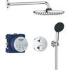 Grohe QuickFix Grohe 34883000 sistema doccia ad incasso con miscelatore termostatico Precision a 2 vie e soffione doccia Vitalio Start, colore cromo lucido
