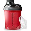 AMITYUNION Protein Shaker Purple White Deluxe 400 ml - Shaker proteico a prova di perdite - Senza BPA con setaccio e scala per frullati cremosi di proteine del siero di latte in polvere