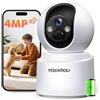 YESKAMOU 4MP 2.5K Telecamera Wi-Fi Interno Senza Fili con Batteria 6000mAh, 360° Telecamera Batteria Interno, Rilevazione di Movimento PIR, Visione Notturna a Colori, 2.4G/5G Wi-Fi