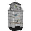 PawHut Gabbia per uccelli voliera con altalena maniglia portatile 4 mangiatoie 3 posatoi 50,5 x 41 x 104 cm in acciaio nero | Aosom Italy