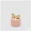 EDG Enzo De Gasperi Candela di Natale Fiocco H 10 Cm D 8,5 Cm Princess of The Night Rosa Oro