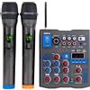 Karma Mixer 5 canali con doppio radio microfono 2 Microfoni Alimentazione Usb Nuovo