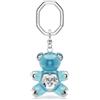 SWAROVSKI PORTACHIAVI TEDDY, ORSO, PLACCATO RODIO BLU
