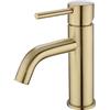 TRUSTMI Miscelatore lavello da bagno TRUSTMI, rubinetti lavabo monoforo in ottone con tubo di alimentazione acqua, in oro spazzolato