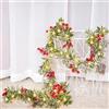 23GUANYI Ghirlanda Natalizia Con Luci,Ghirlanda Albero Di Natale Lungo 1,8 Metri Con Bacche Rosse E Foglie Verdi 40 Leds Per La Decorazioni Natalizie Decorazioni Per Feste Festive