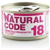 Natural Code KIT 6x Natural Code Tonnetto e Prosciutto per Gatti 85gr - 85 g, 6 pezzi - PREZZO A CONFEZIONE