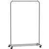 SONGMICS Appendiabiti, Struttura in Metallo, Portabiti Largo 91 cm, con Ripiano Portaoggetti e Rotelle, 2 Ruote con Freni, Portata della Barra Appendiabiti di 40 kg, Grigio HSR025G01