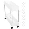 DOITOOL Carrello Portaoggetti Multistrato Con Ruote Cremagliera Da Cucina a Doppio Strato Scaffale Mobile Per Bagno Soggiorno Camera Da Letto E Balcone 15.75X15.75X5.12In