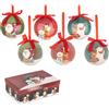 Bizzotto Confezione 6 Palline Bizzotto Babbo Natale Renna Blaine D7,5