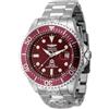 Invicta Pro Diver Orologio da Uomo in acciaio inossidabile con movimento Automatico - 47mm, Argento/Rosso
