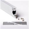 1m 4317 43x19mm PROFILO ALLUMINIO APPLIQUE DA PARETE PER STRISCE STRIP LED