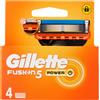 Gillette Fusion5 Power Lamette Di Ricambio Per Rasoio Da Uomo, 4 Ricariche