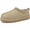 Meik Mangni Pantofole Donna Uomo Inverno Scarponi da Neve in Pelle Unisex-Adulto Caldi Ciabatte da Casa Antiscivolo,Beige,40 EU